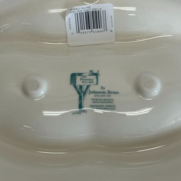 Johnson Bros Friendly Village Christmas Tree Candy Dish Holiday Decor Plate LG - Picture 7 of 10